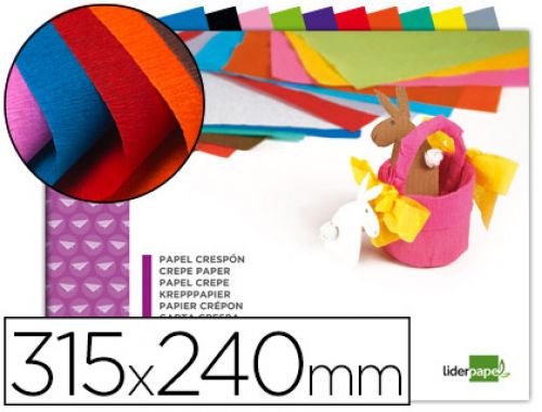 Bloco trabalhos manuais liderpapel folio papel crepe 10 folhas sortidas , Liderpapel , 38493 , 8423473384934